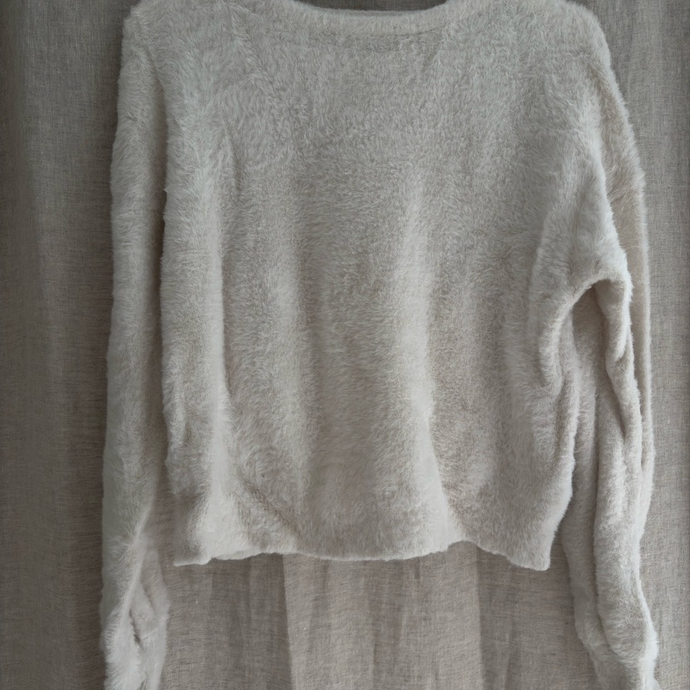 Cozy White Fuzzy Sweater